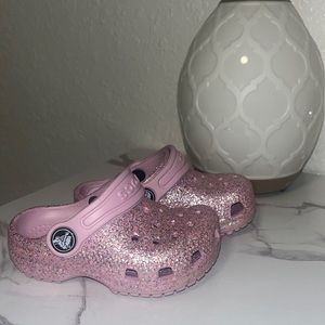 Pink Sparkle Crocs Toddler Size 5